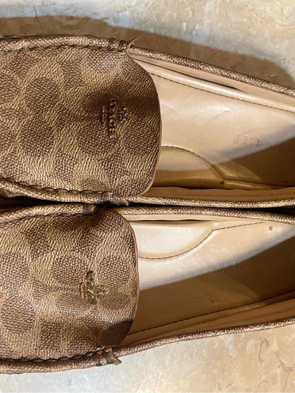 Coach Brown Signature Leather Slip-On Loafers - Picture 8 of 8